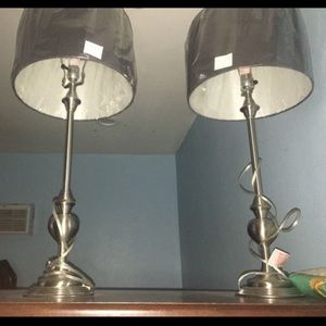 2 Grey/Silver Lamps